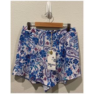 SHOW ME YOUR MUMU Blue Purple Ibiza Floral Shorts